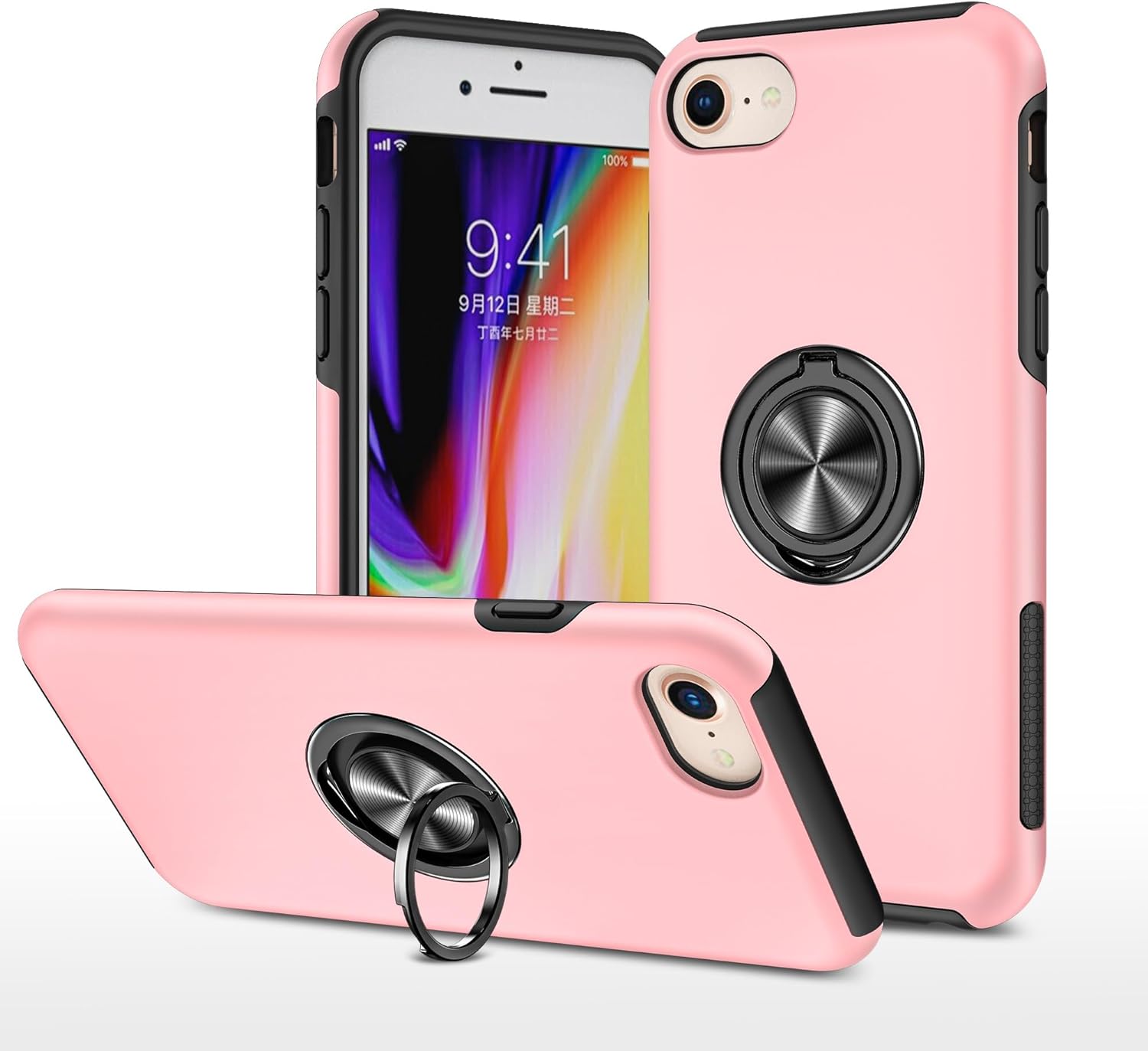 Étui hybride magnétique avec anneau invisible pour iPhone 7 Plus / 8 Plus Étui hybride magnétique avec anneau invisible pour iPhone 7 Plus / 8 Plus